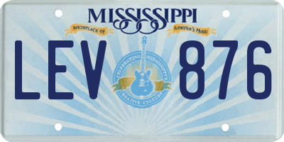 MS license plate LEV876