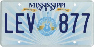 MS license plate LEV877