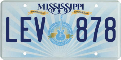 MS license plate LEV878