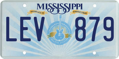 MS license plate LEV879