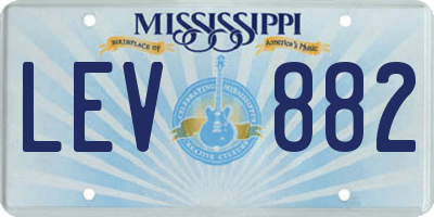 MS license plate LEV882