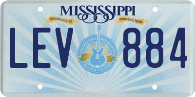 MS license plate LEV884
