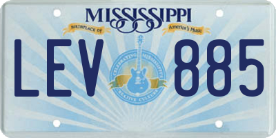 MS license plate LEV885
