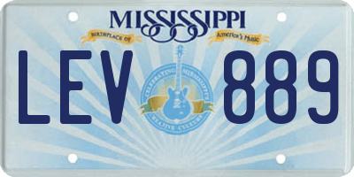 MS license plate LEV889