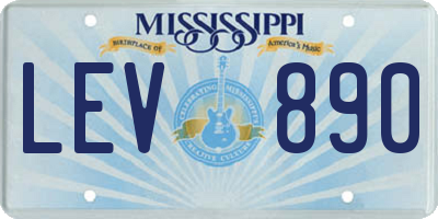 MS license plate LEV890