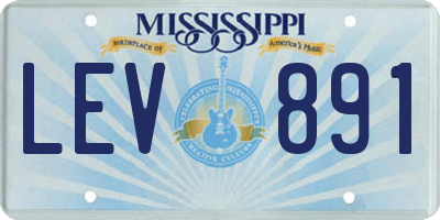 MS license plate LEV891