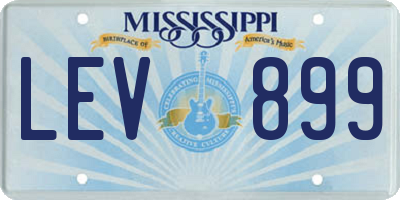 MS license plate LEV899