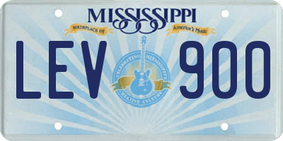 MS license plate LEV900