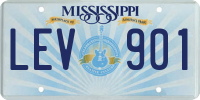 MS license plate LEV901