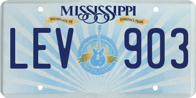 MS license plate LEV903