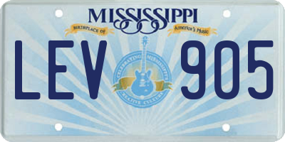 MS license plate LEV905