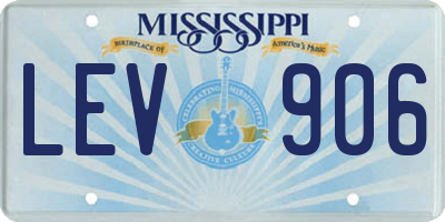 MS license plate LEV906