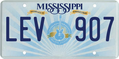 MS license plate LEV907