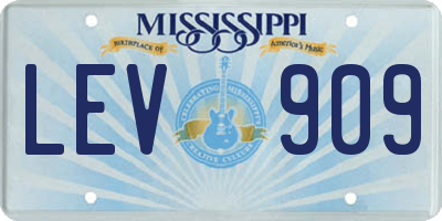MS license plate LEV909