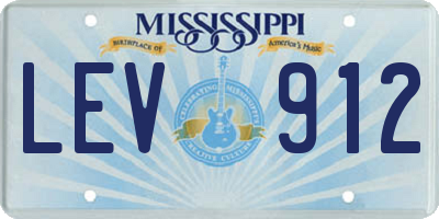 MS license plate LEV912