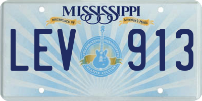 MS license plate LEV913