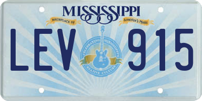 MS license plate LEV915