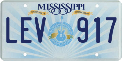 MS license plate LEV917