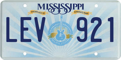 MS license plate LEV921