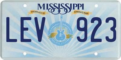 MS license plate LEV923