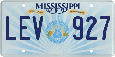 MS license plate LEV927