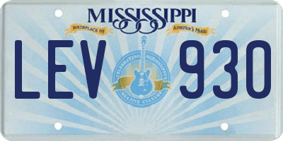 MS license plate LEV930