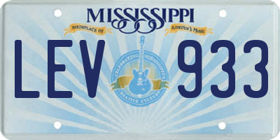 MS license plate LEV933