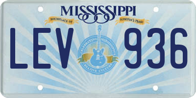 MS license plate LEV936