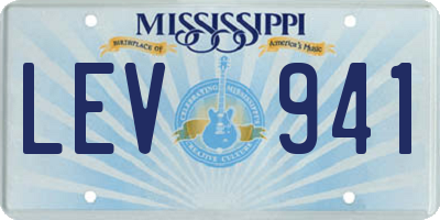 MS license plate LEV941