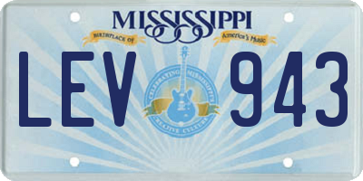 MS license plate LEV943