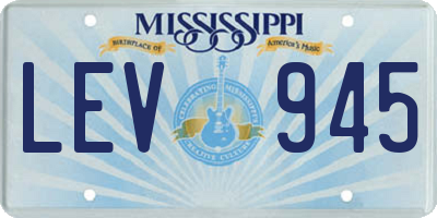 MS license plate LEV945