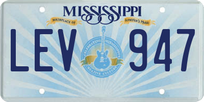 MS license plate LEV947