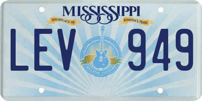 MS license plate LEV949