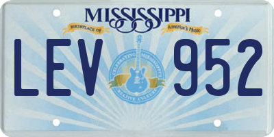 MS license plate LEV952