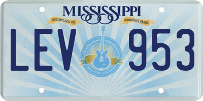 MS license plate LEV953
