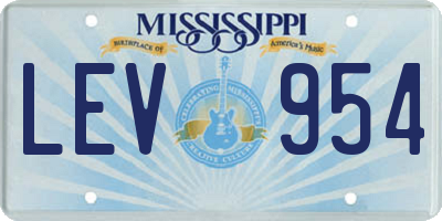 MS license plate LEV954