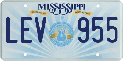 MS license plate LEV955
