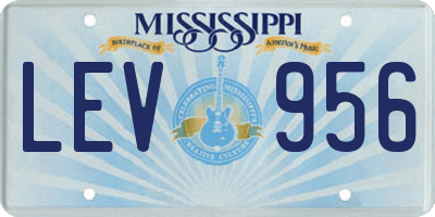 MS license plate LEV956