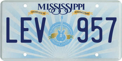 MS license plate LEV957