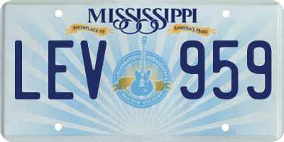 MS license plate LEV959