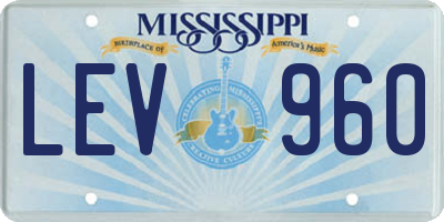 MS license plate LEV960