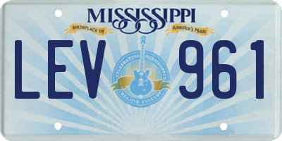 MS license plate LEV961