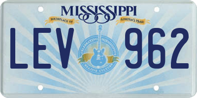 MS license plate LEV962