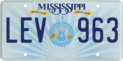 MS license plate LEV963