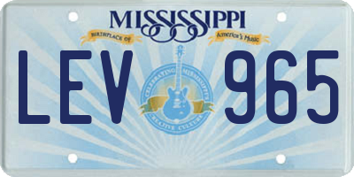MS license plate LEV965