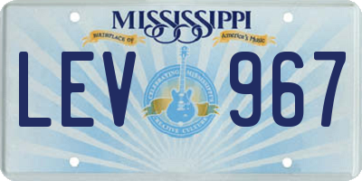 MS license plate LEV967