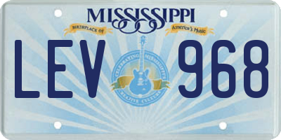 MS license plate LEV968