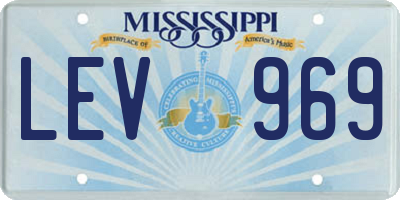 MS license plate LEV969