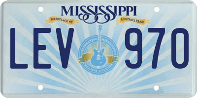 MS license plate LEV970