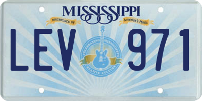 MS license plate LEV971